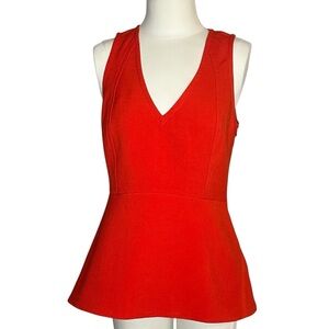 Leifsdottir red sleeveless skirted blouse size 6